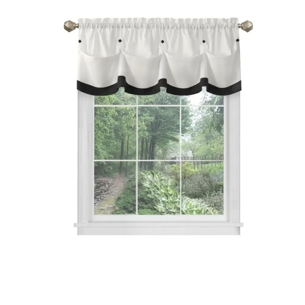 PowerSellerUSA Two-Tone Valance for Kitchen Windows, Living Room, Dining Room